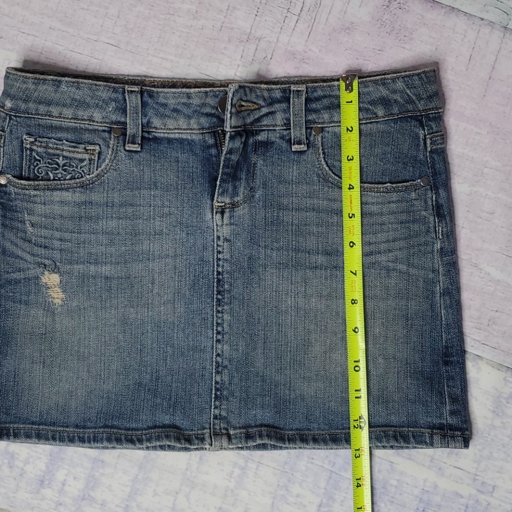 Paige distressed Malibu mini Jean skirt - Picture 7 of 8